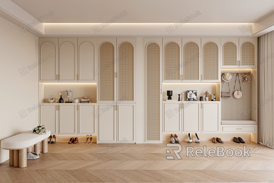 French cream shoe cabinet model