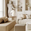 Elegant Modern Living Room Interior With Cozy Sofa Crystal Chandelier And Area Rug