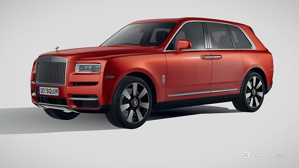 Red Rolls Royce Luxury SUV With Sleek Exterior Black Wheels And Chrome Accents 3d model 