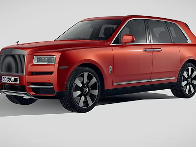 Red Rolls Royce Luxury SUV With Sleek Exterior Black Wheels And Chrome Accents 3d model