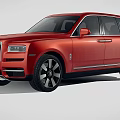 Red Rolls Royce Luxury SUV With Sleek Exterior Black Wheels And Chrome Accents