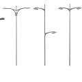 Outdoor Street Lights With Various Modern Designs And Metal Poles For Urban Illumination