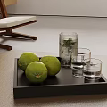 Black Tray with Fresh Limes and Glass Cups in Modern Interior Setup