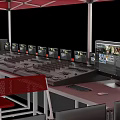 Red Outdoor Canopy Tent With Three Peaked Roofs Exhibition Booth Stalls