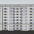 modern residential building multi-storey residence 3d model