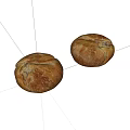 Freshly Baked Round Artisan Bread Loaves With Golden Crispy Crust And Texture