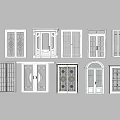 White Exterior Doors With Various Styles Featuring Window Panes And Decorative Details