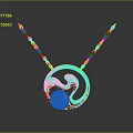 Silver Chain Necklace With Circular Pendant S Shaped Curve And Sphere Design