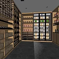 Solid Wood Red Wine Cellar Cold Storage Room Constant Temperature Cabinet Display Cabinet Red Wine Cellar 3d model