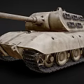 Military Gray Armored Tank With Long Gun Barrel Heavy Tracks And Reinforced Turret