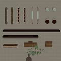 Modern handle hardware handle combination 3d model