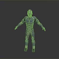 Futuristic Game and Movie Character in Blue and Gray Armor 3D Model Design