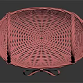 Pink Wicker Basket With Decorative Bow For Home Storage And Organizing 3d model