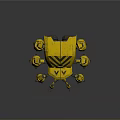 Yellow Mechanical Spider Design Featuring Robotic Structure Multiple Legs And Black Stripes 3d model