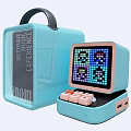 Green Portable Bluetooth Speaker With Cute Design Digital Screen And Control Buttons 3d model