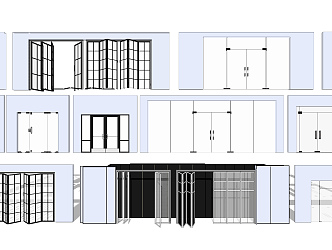 Modern folding door company glass door glass sliding door folding door 3d model