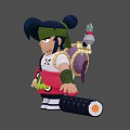 Cartoon Character Cartoon Swordsman Japanese Man Chivalrous Game Character Game Character Sushi Anime Character Anime Character Q Version Character 3d model