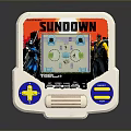 SUNDOWN Retro Handheld Game Console With Screen D pad And Yellow Buttons 3d model