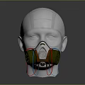 Tactical Modern Weapon Helmet With White Black Design And Green Filters