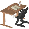 Modern Children's Learning Tables and Chairs 3d model