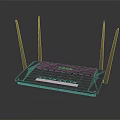 TP-Link Wireless Router With Four Antennas For High Speed Home Network Use 3d model
