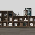 Bookcase Bookshelf Ornaments Book Decorative Cabinet 3d model