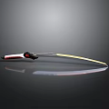 Modern Knife With Red And White Handle And Yellow Streamlined Blade