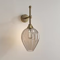 Brass Wall Lamps With White Glass Shade And Transparent Glass Shade Mounted On Wall