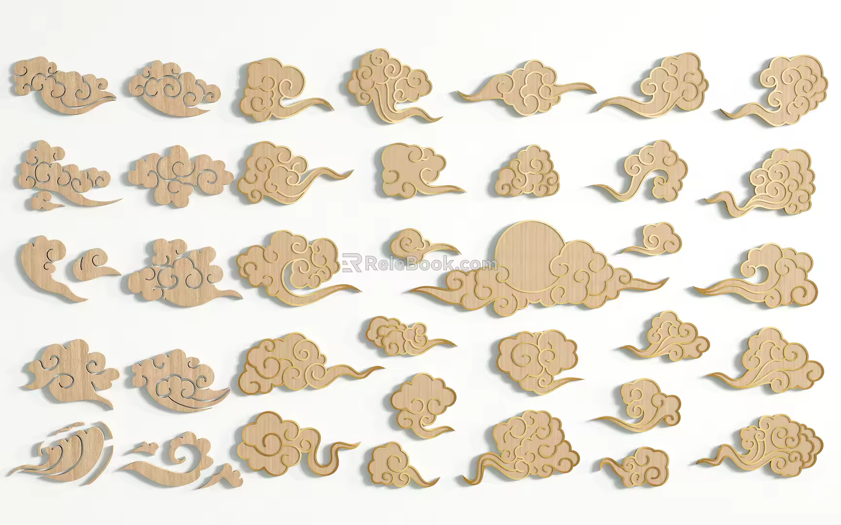 Chinese-style Carved Pattern Totem Window Carved Pane 3d model
