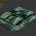 Sturdy Black Vehicle Chassis Featuring Four Silver Wheels And Mechanical Structure 3d model