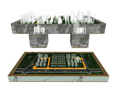 Commercial Equipment For City Planning With Building Models And Display Structures 3d model