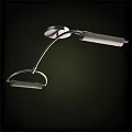 Modern Metal Chandelier with Curved Arm Double Elongated Tubes and Minimalist Design