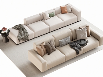 Double sofa Multi-person sofa Corner sofa 3d model