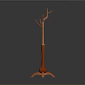 Orange Standing Coat Rack With Multiple Hooks And Stable Modern Base