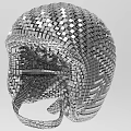 Unique Stylish Silver Mosaic Helmet as Decorative Daily Living Accessory