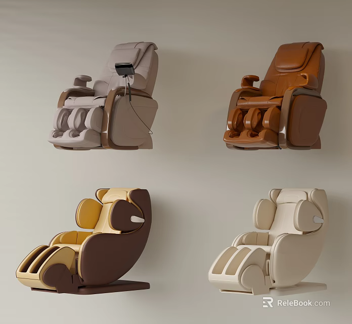 Modern Massage Chairs With Various Colors Styles And Ergonomic Comfort Design Features 3d model 