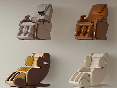 Modern Massage Chairs With Various Colors Styles And Ergonomic Comfort Design Features 3d model