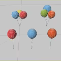 Colorful Balloons In Various Colors Arranged On Sticks With Shadows