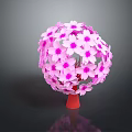 Commercial Decorative Spherical Equipment Adorned With Pink Flowers And Red Base