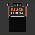 Black Friday Display Stand With Red Borders Yellow Accents And Bold Lettering