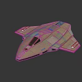Cream Colored Model Airplane With Red Stripes Stealth Fighter Shape Transparent Cockpit And Dark Background