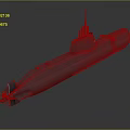 Modern Submarine With Sleek Metal Hull Conning Tower And Rear Propeller