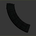 Weapon Magazine Tactical Black Design 3D Model with Structural Ridges and Base Plate 3d model
