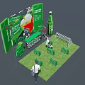 Heineken Themed Photo Spot With Football Goal Green Booth And Beer Crates On Grass
