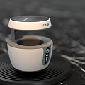 Smart Machine Humidifier White And Gray Modern Compact Design On White Countertop With Speckled Box