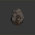 Realistic Rock Cave Structure With Rough Surface And Brown Earthy Base 3d model
