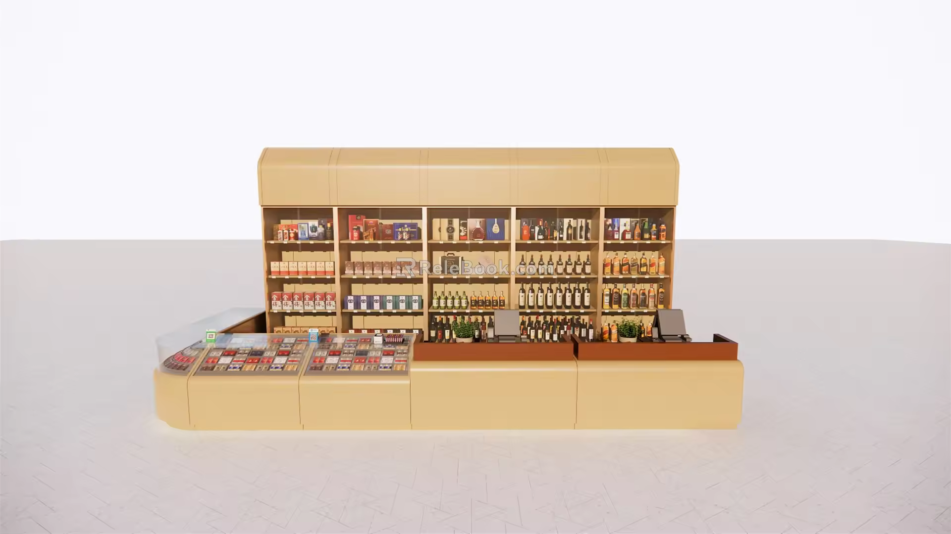 Modern Display Cabinet Supermarket Service Center Tobacco and Wine Cabinet 3d model