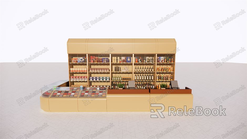 Modern Display Cabinet Supermarket Service Center Tobacco and Wine Cabinet model