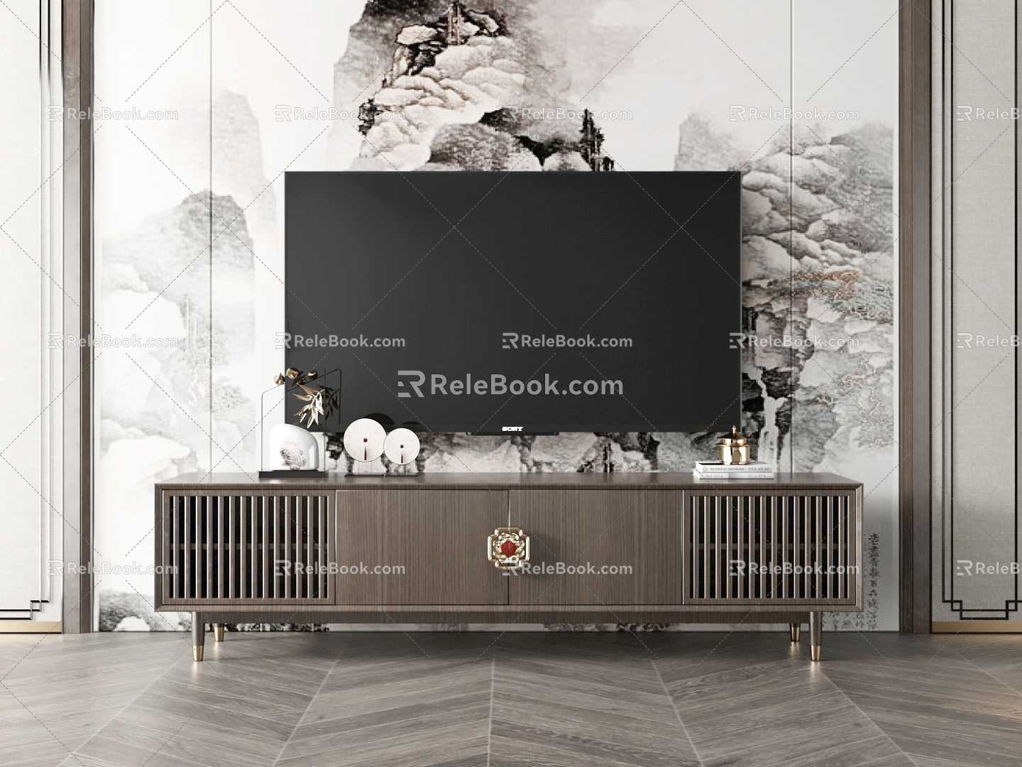 New Chinese TV Cabinet 3d model