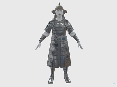 Ancient Metallic Warrior Armor With Protective Plates And Historical Design Features 3d model
